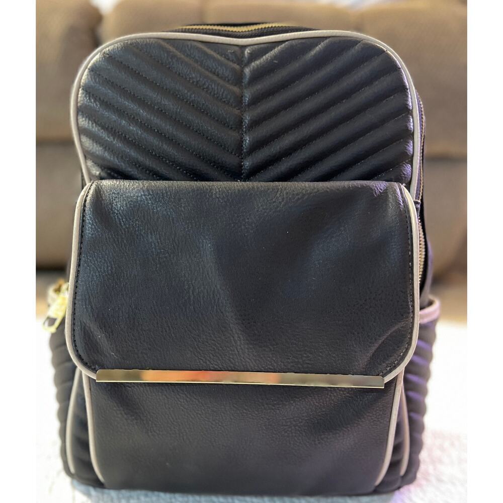 Steve Madden Black Leather Backpack